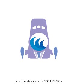 Wave Rocket Logo Icon Design