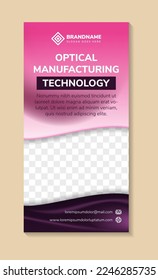 wave roll up business banner design vertical template vector, cover presentation abstract geometric background, modern publication display and flag-banner, layout in rectangle. photo collage and text