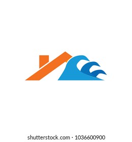 Wave Roof Logo Icon Design