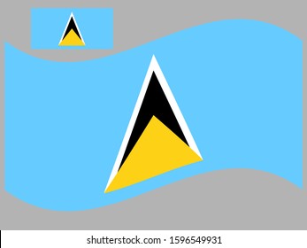 Wave Saint Lucia Flag Vector illustration Eps 10