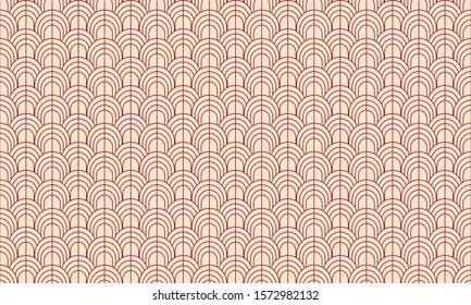 Wave Scales Pattern Wallpaper. 
Art Deco Style Background