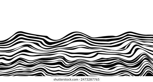 wave sea black curve background