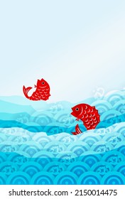 Fondo del patrón japonés del besugo marino