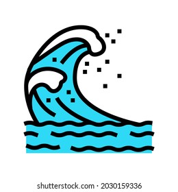 wave sea color icon vector. wave sea sign. isolated symbol illustration