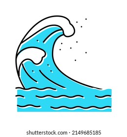 wave sea color icon vector. wave sea sign. isolated symbol illustration