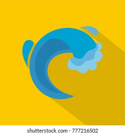 Wave sea icon. Flat illustration of wave sea vector icon for web