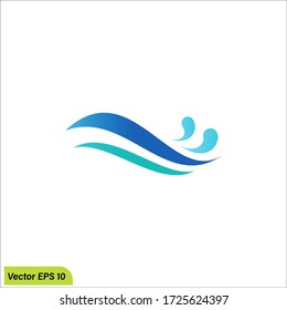 wave sea icon illustration. design inspiration company logo template vector eps 10