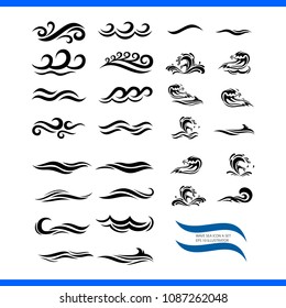 Wave sea icon template