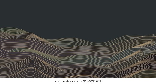 Wave sea Japanese paper background