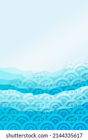 Fondo del patrón japonés del mar ondulado