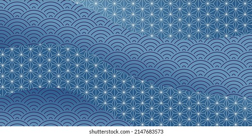 Fondo del patrón japonés del mar ondulado