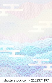 Wave sea Japanese pattern background