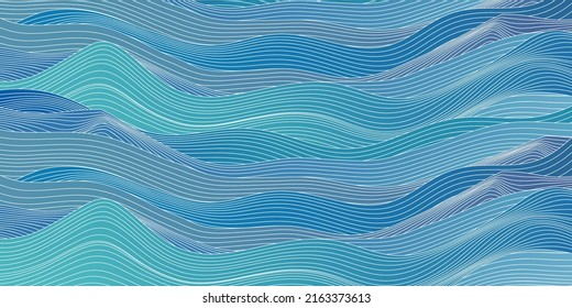 Wave sea Japanese pattern background