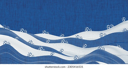Wave Sea Japanese Pattern Background