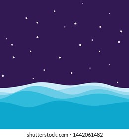 Wave Sea and Sky Background for home wallpaper with blue color kids boy girl room
