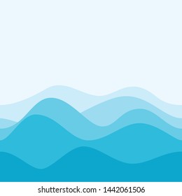 Wave Sea and Sky Background for home wallpaper with blue color kids boy girl room