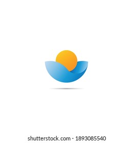 diseño del vector de olas de sol de mar