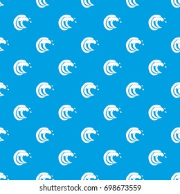 Wave of sea tide pattern repeat seamless in blue color for any design. Vector geometric illustration