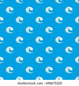Wave of sea tide pattern repeat seamless in blue color for any design. Vector geometric illustration