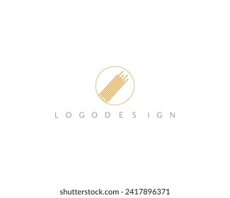 wave of sea water and sun in the form of abstract circle in gold are suitable for logo and icon