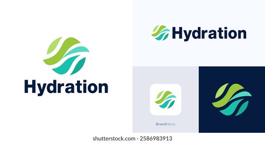 Wave of sea water vector logo design template element, Clean water, filtration, hydration, Nature logo design vector illustration.