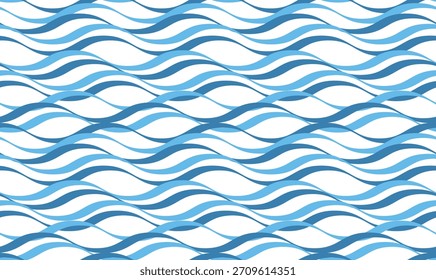  Wave seamless pattern. Abstract wave curved lines. Vector seamless background.