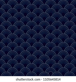 Wave seamless pattern. Abstract geometric repeat background. Asian traditional backdrop, chinese wallpaper, textile print