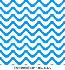 Wave seamless pattern. Abstract vector wave background.