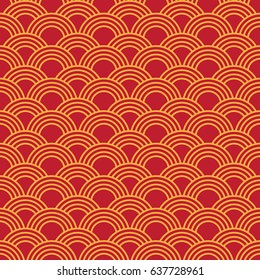 Wave seamless pattern. Wave chinese seamless background. Chinese background texture.