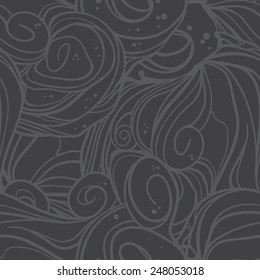 Wave seamless pattern. Hand drawn vector background