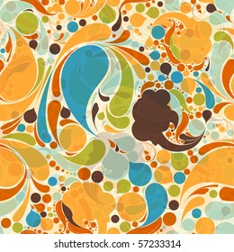 wave seamless pattern in retro style