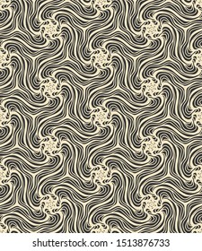 wave Seamless pattern. Vector linear illustration