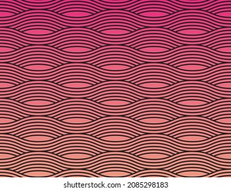 Wave seamless pattern.Vector seamless pattern. Modern stylish texture. Repeating geometric tiles with linear rhombuses