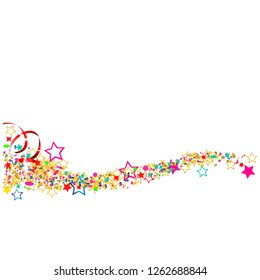 wave of serpentine and confetti. vector christmas background