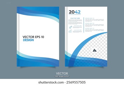 Wave. Set Abstract blue geometric modern annual report flyer Brochure leaflet, the presentation cover, magazine advertising. cover with an abstract background