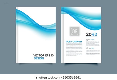 Wave. Set Abstract blue geometric modern annual report flyer Brochure leaflet, the presentation cover, magazine advertising. cover with an abstract background