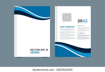 Wave. Set Abstract blue geometric modern annual report flyer Brochure leaflet, the presentation cover, magazine advertising. cover with an abstract background