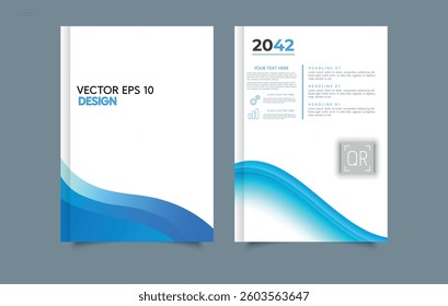 Wave. Set Abstract blue geometric modern annual report flyer Brochure leaflet, the presentation cover, magazine advertising. cover with an abstract background