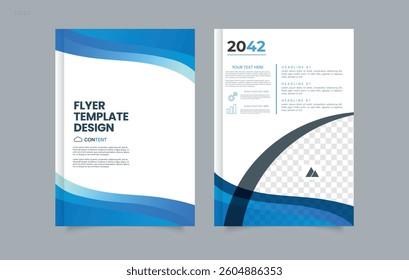 Wave. Set Abstract blue geometric modern annual report flyer Brochure leaflet, the presentation cover, magazine advertising. cover with an abstract background. Editable image.