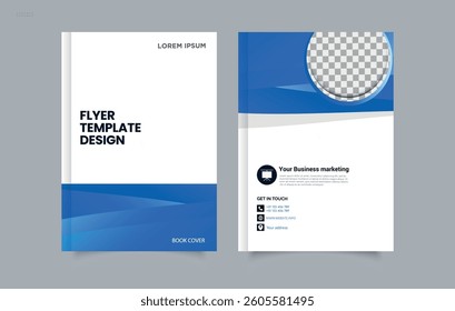 Wave. Set Abstract blue geometric modern annual report flyer Brochure leaflet, the presentation cover, magazine advertising. cover with an abstract background. Editable image.