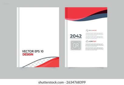 Wave. Set Abstract red geometric modern annual report flyer Brochure leaflet, the presentation cover, magazine advertising. cover with an abstract background. Design Ideal for business, marketing.