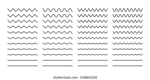 Wave set in abstract style on white background. Decoration element. Geometric design. Vector illustration ocean. Vector line design. Vector sound wave. Vector graphic set. EPS 10