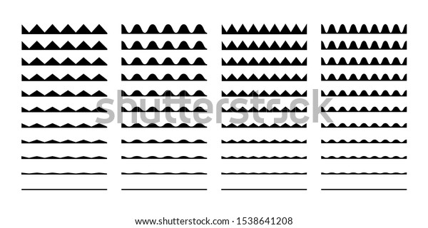 Wave set in\
abstract style on white background. Decoration element. Geometric\
design. Vector illustration ocean. Vector line design. Vector sound\
wave. Vector graphic set. EPS\
10