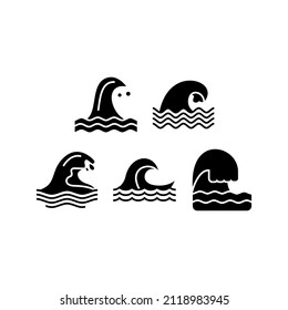 Icono de conjunto de ondas aislado en fondo blanco