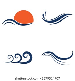 Wave Set Logo Vector Art, Icons, and Graphics