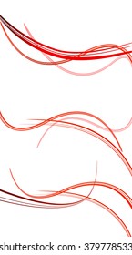 wave set on white background, wavy design elements