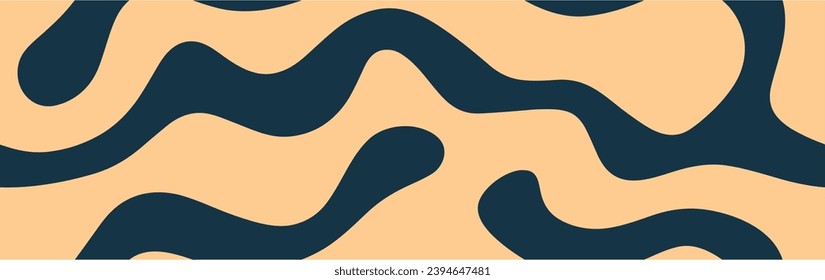 Wave shade of orange background pattern. Wavy Background. Retro 70s Abstract curve background vector illustration. Seamless.