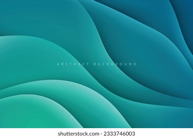 wave shading lines 3D realistic green gradiont abstract background