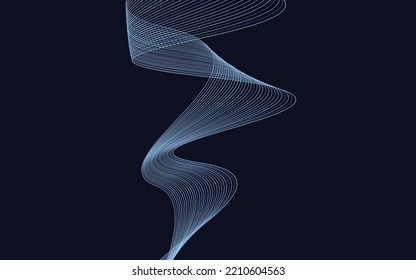 Wave with shadow. Abstract Colorful Lines lines on a background