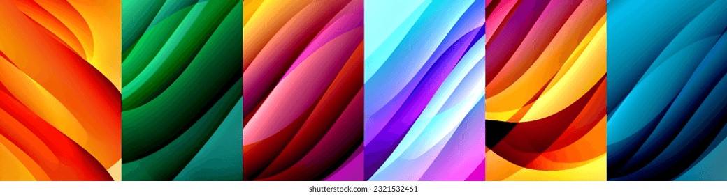 Wave shadow lines on bright color gradient background. Wallpaper, banner, background, wall art or poster design